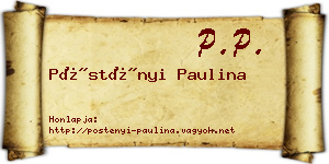 Pöstényi Paulina névjegykártya